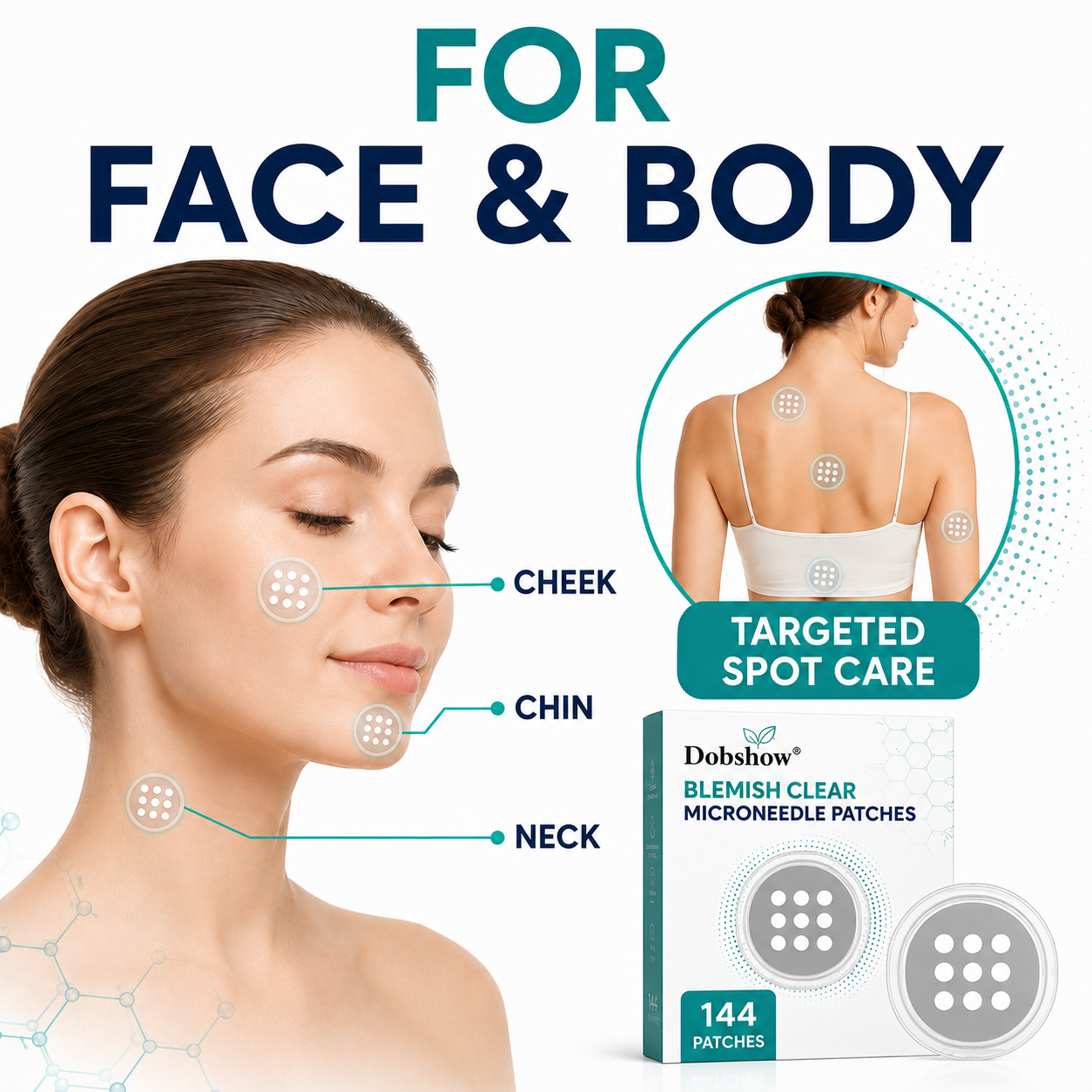 Dobshow® Blemish Clear Microneedle Patches – Invisible Skin Care Solution for Targeted Spot Treatment