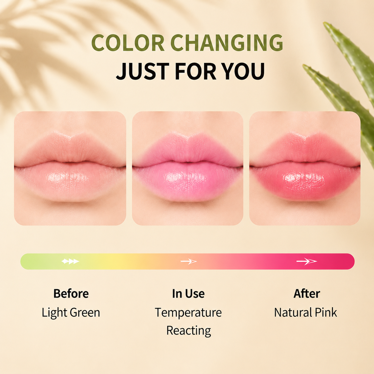 Dobshow® Aloe Vera Color-Changing Magic Lipstick - Hydrating & Waterproof Tinted Lip Balm