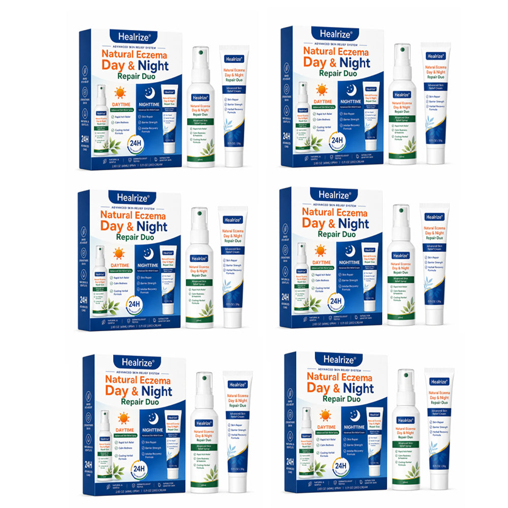 Healrize® Natural Eczema Day & Night Repair Duo – 100% Steroid-Free Soothing for Intense Itch & Barrier Repair