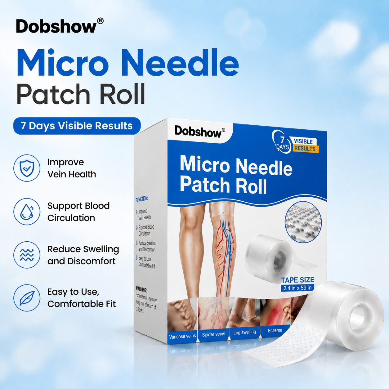 🌿Dobshow® Micro Needle Patch Roll | Advanced Daily Leg Care Patch✨