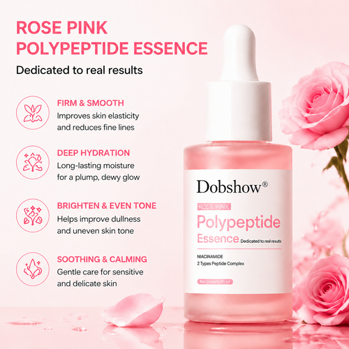 Dobshow® Rose Pink Polypeptide Essence - Hydrating & Glow-Boosting Facial Serum