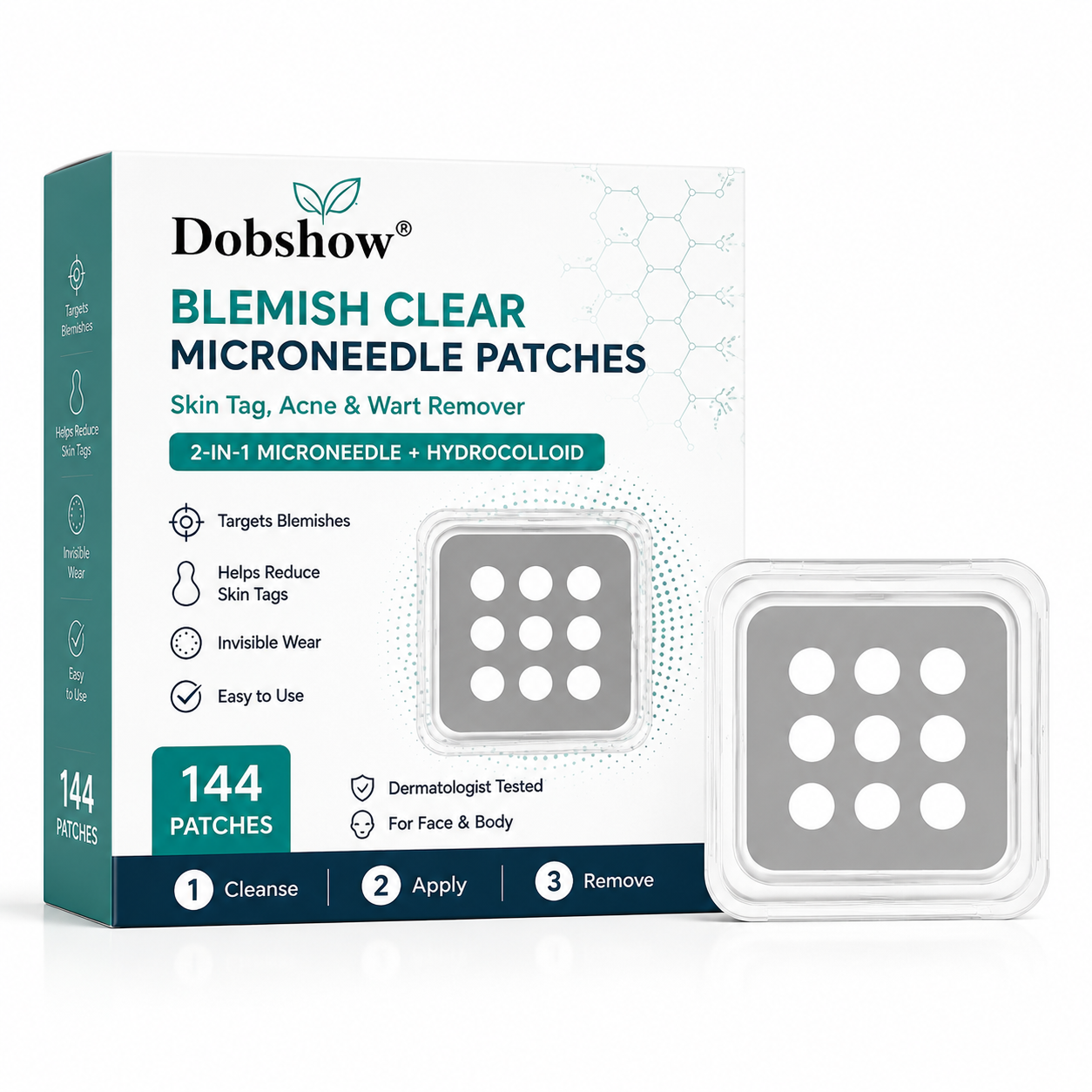 Dobshow® Blemish Clear Microneedle Patches – Invisible Skin Care Solution for Targeted Spot Treatment