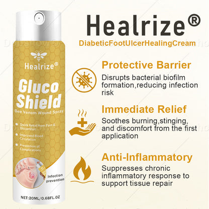 Healrize® GlucoShield  Wound Spray—— Supports Skin Repair & Protects Diabetic Feet