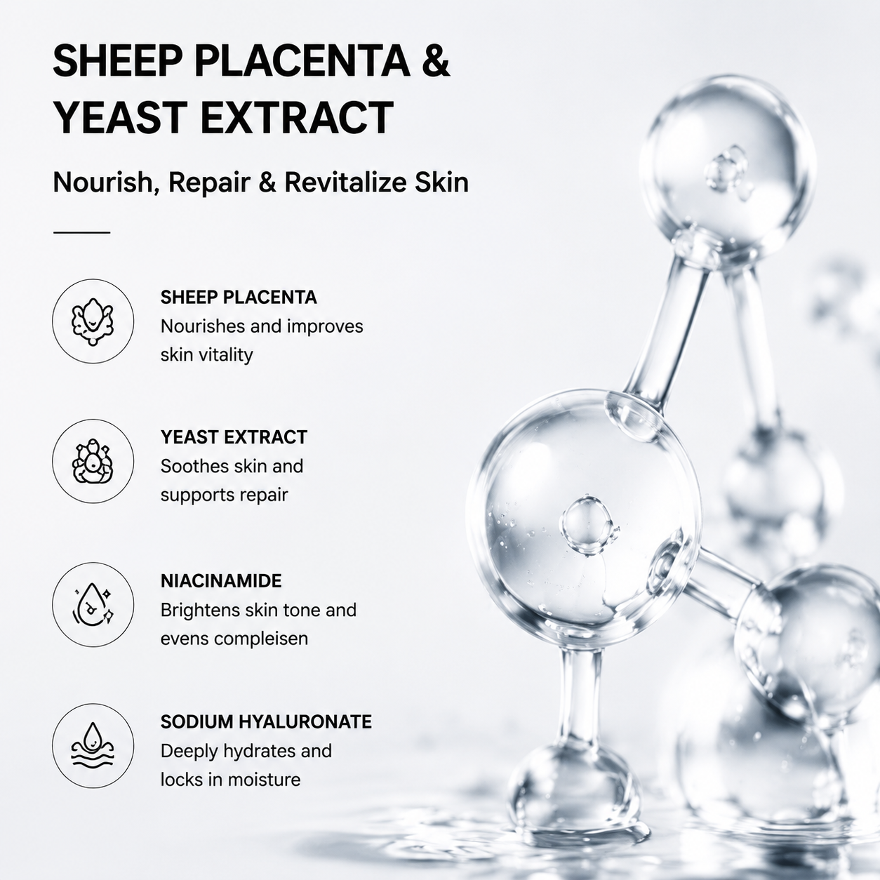 Dobshow® Sheep Placenta Yeast 2-Piece Set - Deep Moisture & Wrinkle-Smoothing Treatment