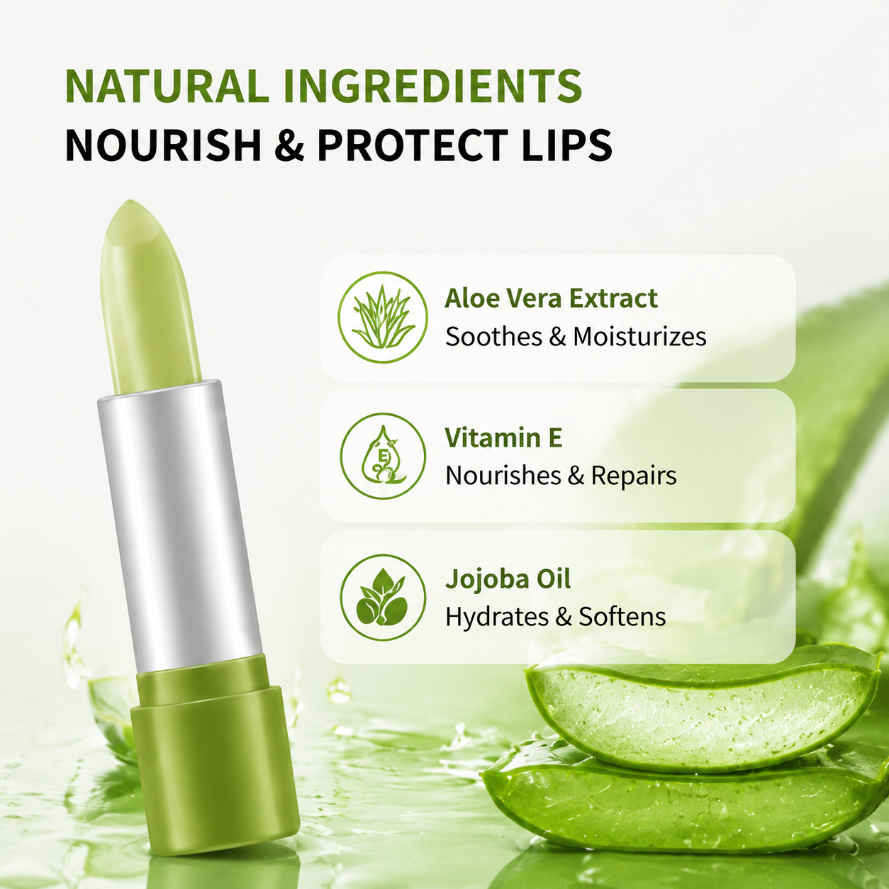 Dobshow® Aloe Vera Color-Changing Magic Lipstick - Hydrating & Waterproof Tinted Lip Balm