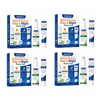 Healrize® Natural Eczema Day & Night Repair Duo – 100% Steroid-Free Soothing for Intense Itch & Barrier Repair